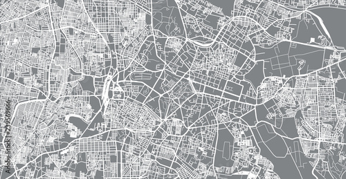 Urban vector city map of Bangalore, India