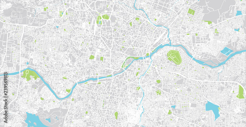 Urban vector city map of Hyderabad, India