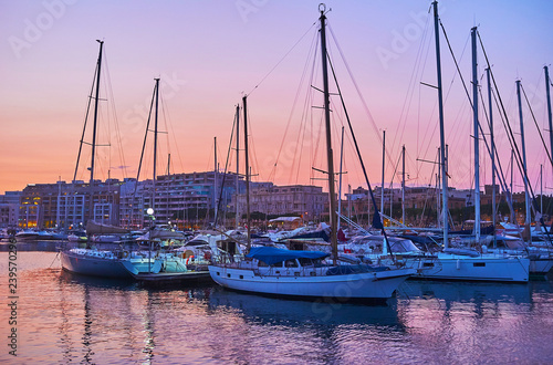 The moored yachts, Msida, Malta photo