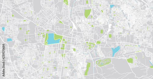 Urban vector city map of Mydore, India photo