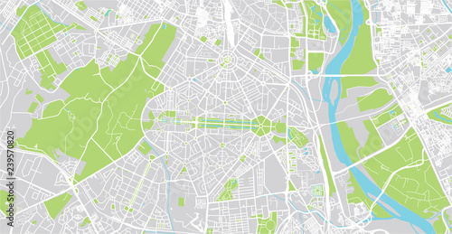 Urban vector city map of New Delhi, India