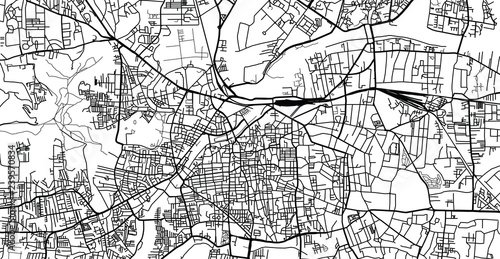 Urban vector city map of pune, India