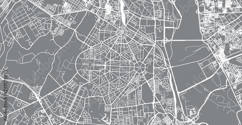 Urban vector city map of New Delhi, India
