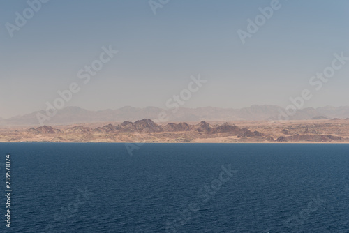 panoramic view of the sea and mountains
