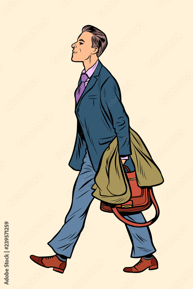 businessman walking, walk around the city