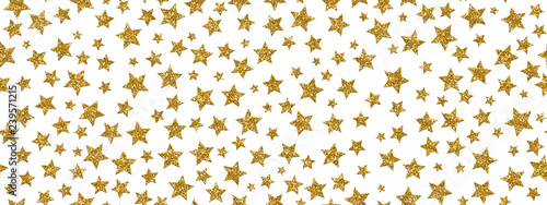Christmass glitter gold stars repeat seamless pattern background. Can be used for fabric, wallpaper, stationery, packaging.