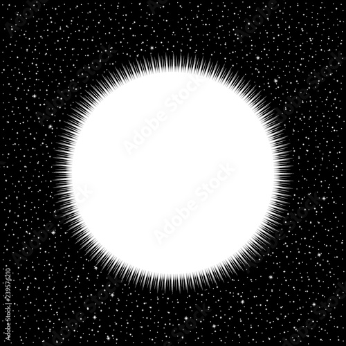 Star on cosmic background.