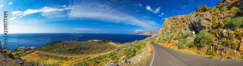 Road on Creta island, Greece, Europe.