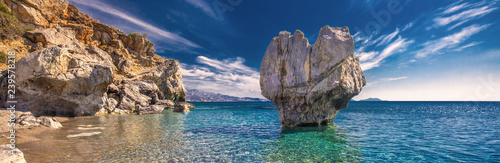 Preveli beach on Crete island with azure clear water, Greece, Europe