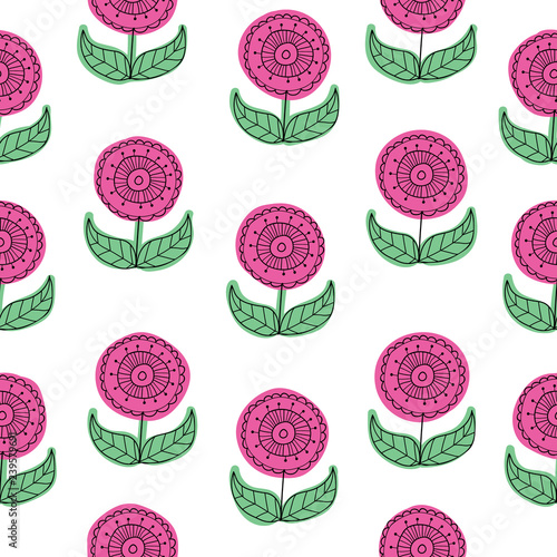Vector pink Floral seamless pattern background. Vector illustration.