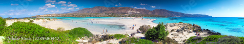 Elafonissi beach on Crete island with azure clear water, Greece, Europe photo
