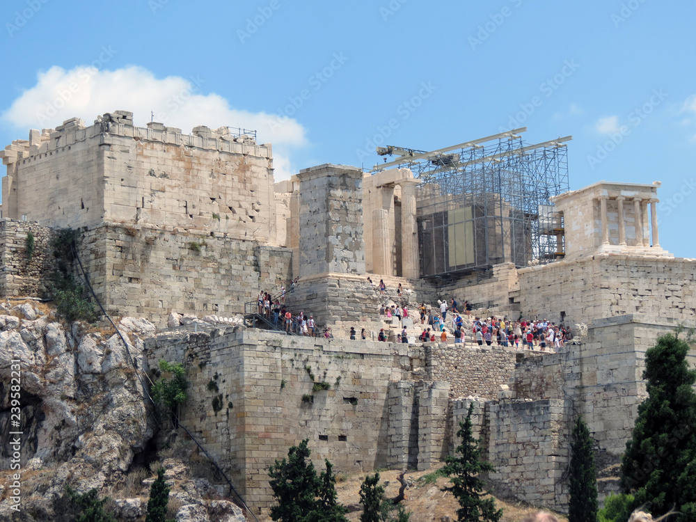 Europe, Greece, Athens, many people want to see the beauty of the Acropolis