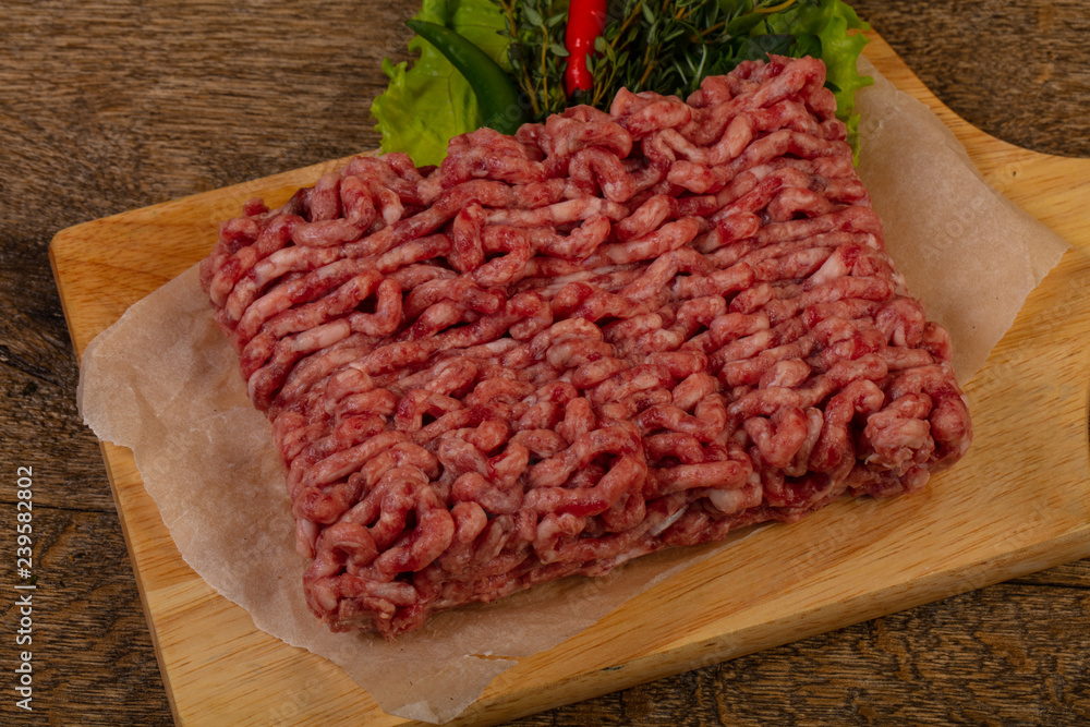 Raw pork minced meat