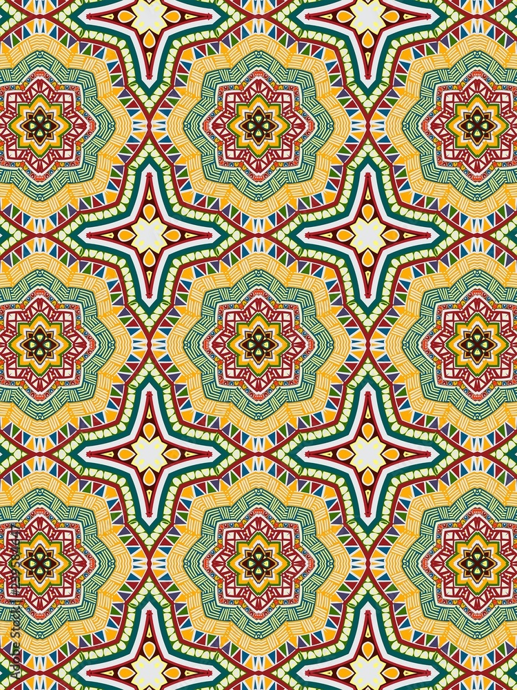 Abstract geometric pattern. Symmetrical pattern of lines, stars, triangles. Arabic style