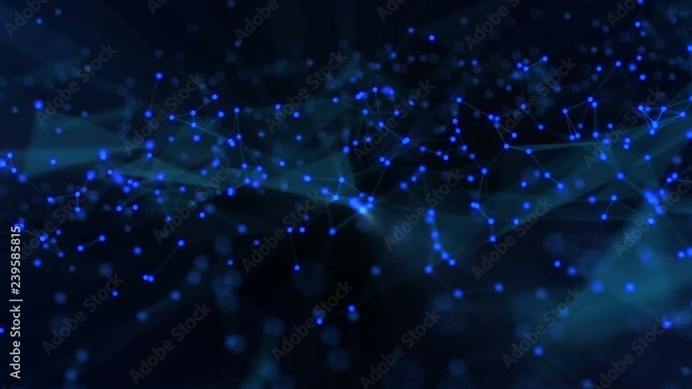 4K blue abstract geometrical futuristic background with lines and dots.
4K blue abstract geometrical futuristic background with lines and dots.