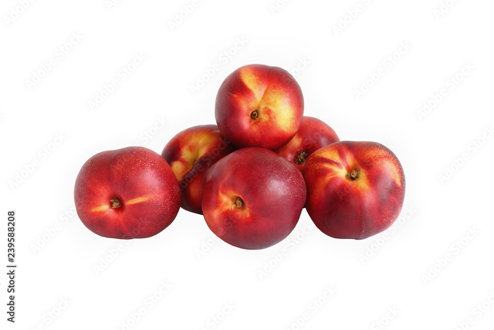 Ripe nectarines isolated on white background