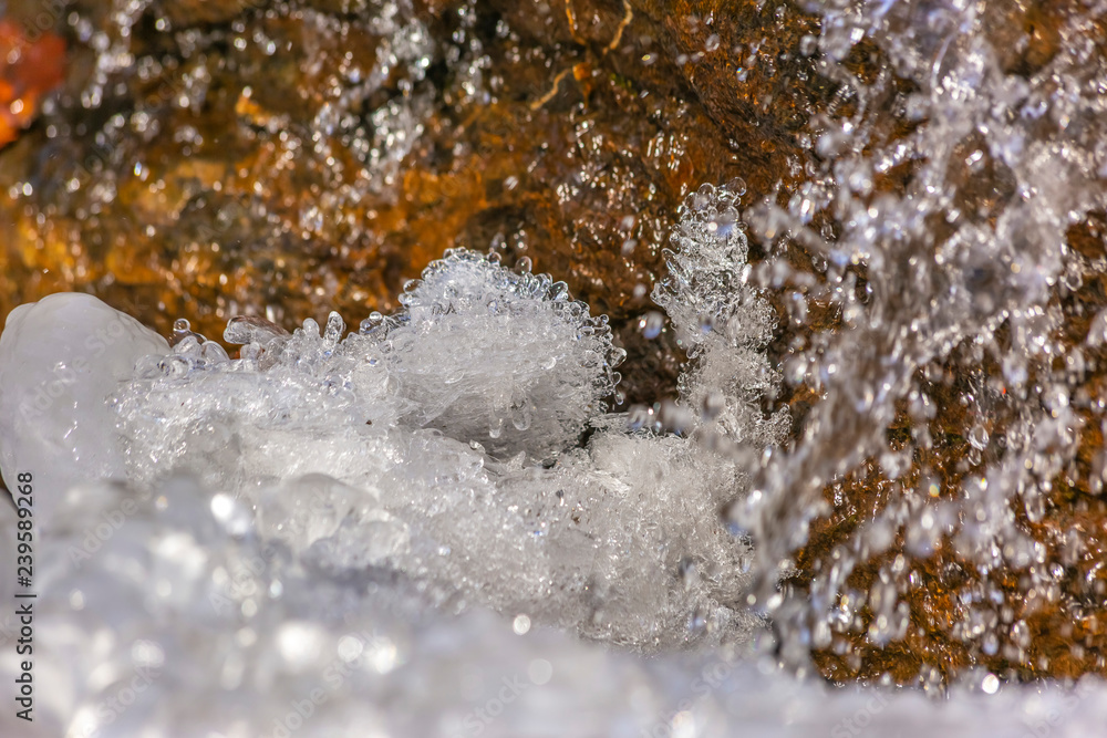 Ice crystals forming in river in Provo