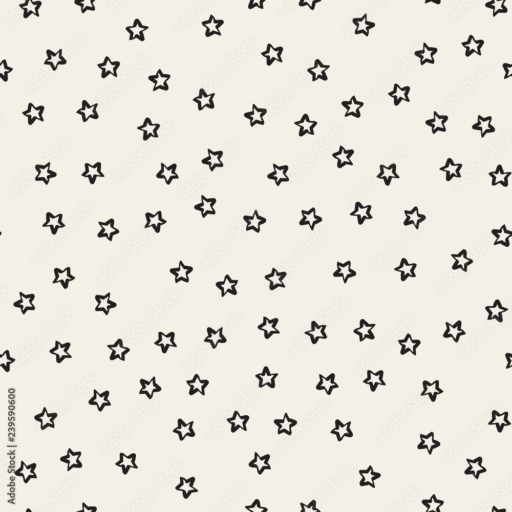Doodle star pattern. Vector seamless texture night sky wrapping Doodle star pattern. Vector seamless texture night sky wrapping