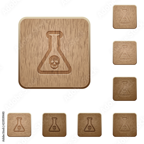Dangerous chemical experiment wooden buttons