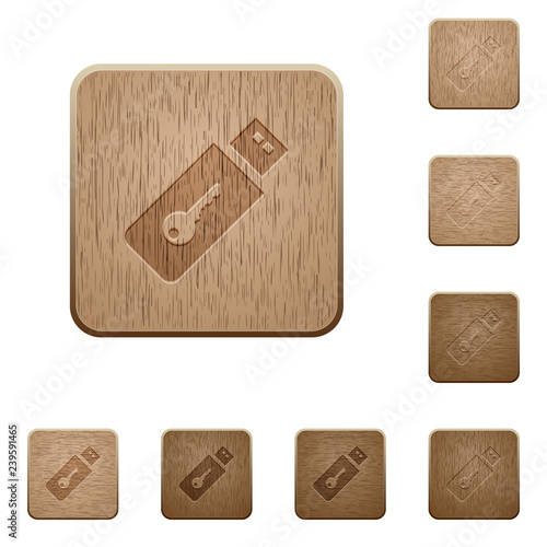 Hardware key wooden buttons