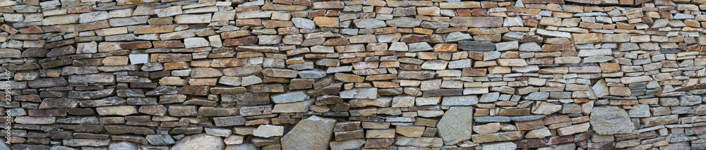 Detail of Medieval stone wall, background, panorama