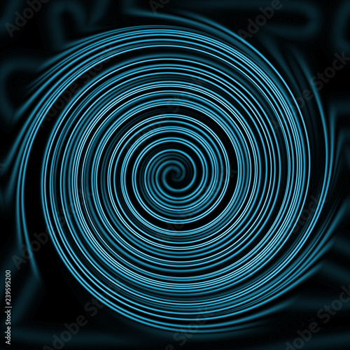 Spiral circle swirl effect blue