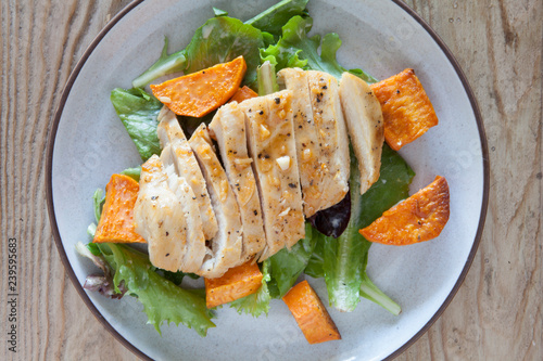 Chicken Sald with Roasted Sweet Potato