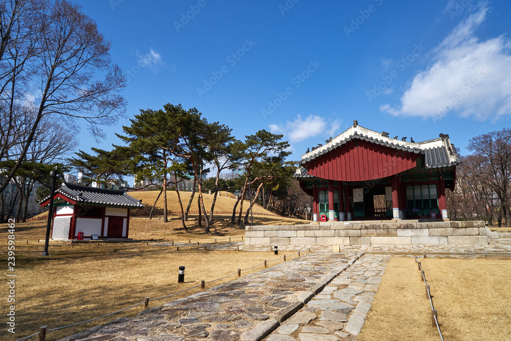 Seonjeongneung Royal Tombs of the Joseon Dynasty located in Gangnam, Korea. Seonjeongneung Royal Tombs of the Joseon Dynasty located in Gangnam, Korea.