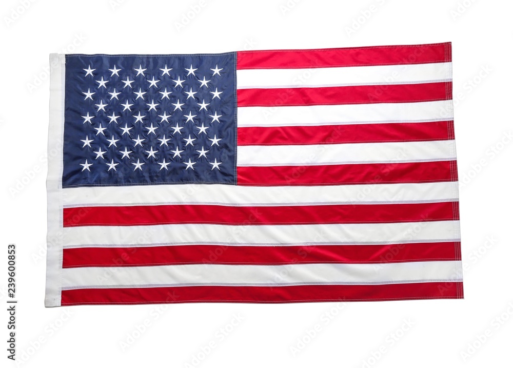 American flag on white background. National symbol of USA American flag on white background. National symbol of USA