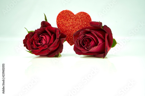Zwei Rosen mit Herz