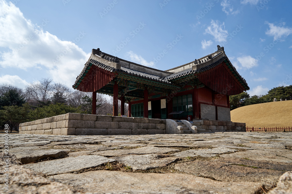 Seonjeongneung Royal Tombs of the Joseon Dynasty located in Gangnam, Korea.