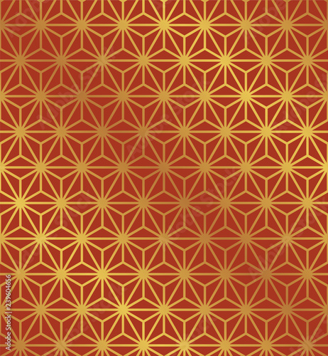 Seamless Christmas red and gold wrapping paper pattern. Christmas lattice trellis pattern background.
