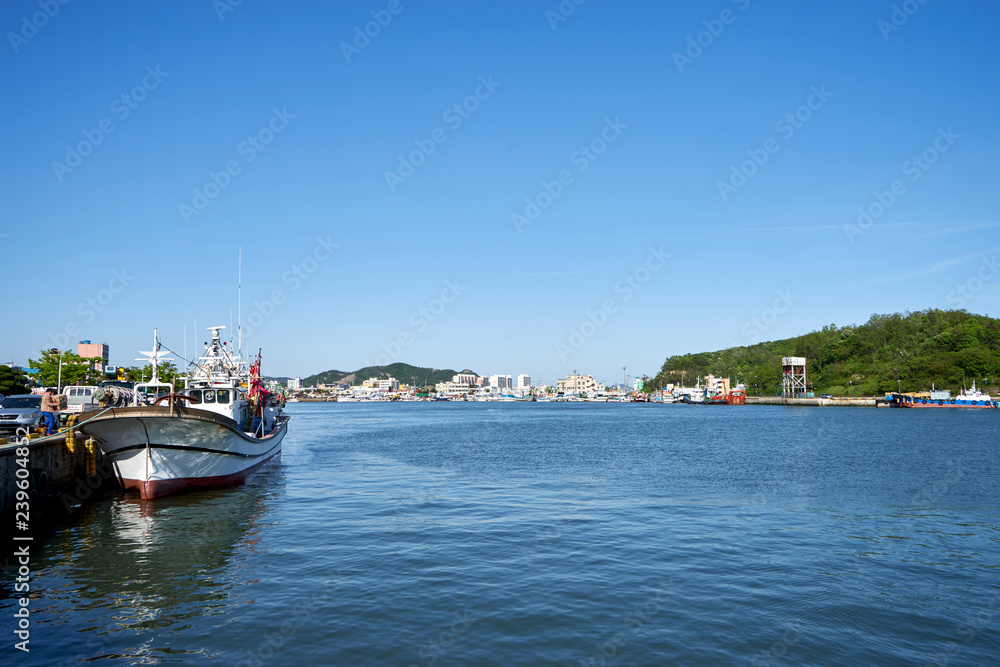 The scenery of Mokpo Port in Korea.