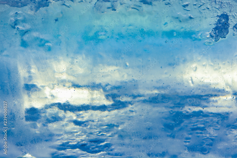 Fototapeta premium The texture of the ice. The frozen water.Winter background 