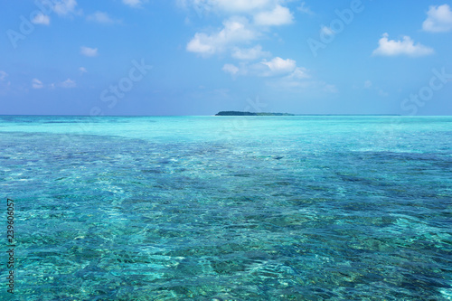 Indian ocean with coral reefs