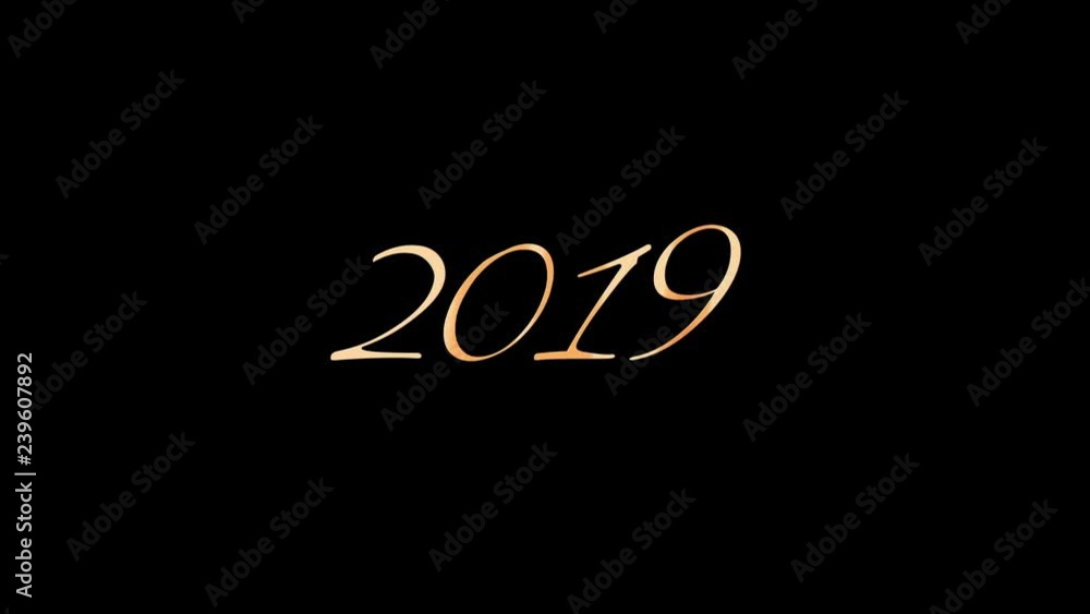 2019 opener. Golden particles. Greeting