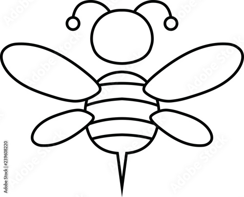 Cute bee outline