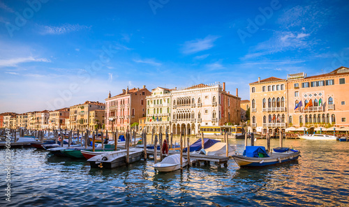 Panoramic view of famous Grand Canal in Venice  Italy