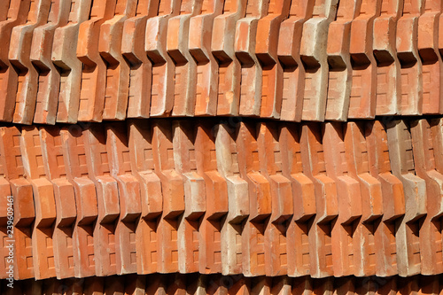 Abstract background, row of roof tile with pattern