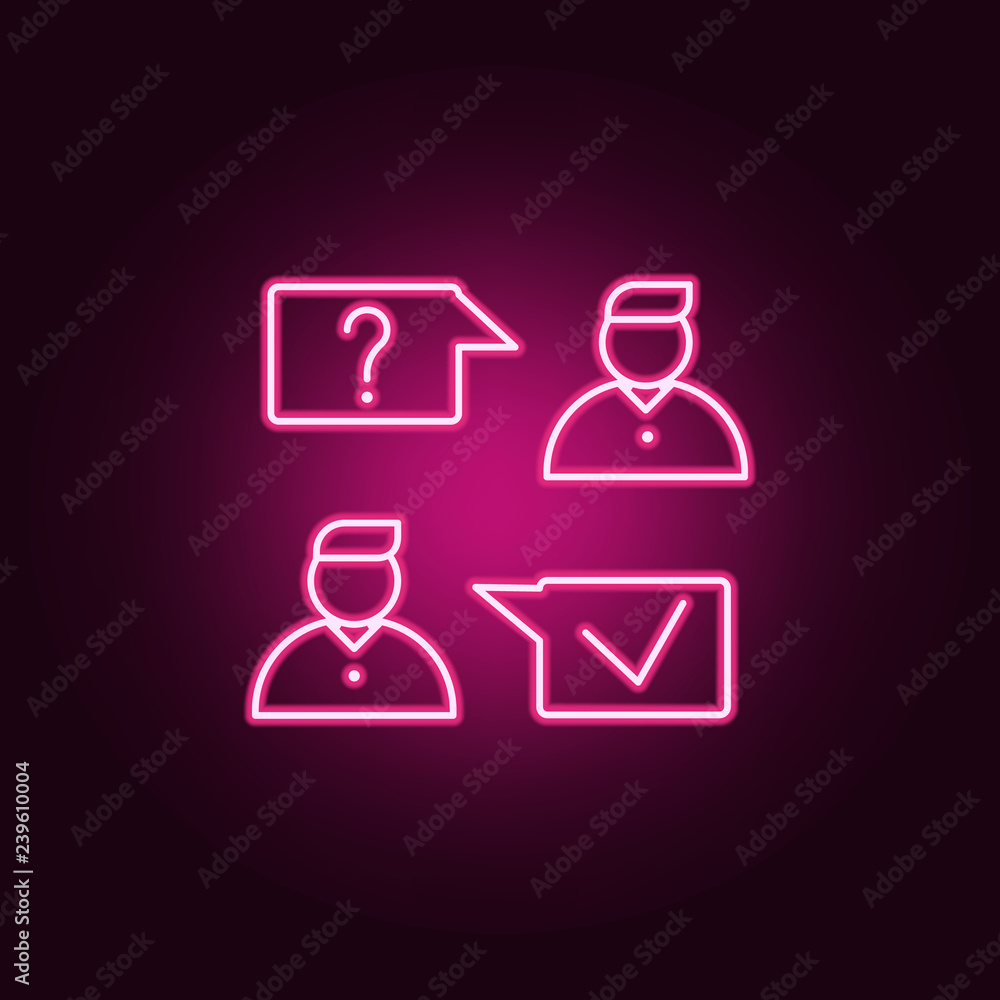 job interview icon. Elements of interview in neon style icons. Simple icon for websites, web design, mobile app, info graphics job interview icon. Elements of interview in neon style icons. Simple icon for websites, web design, mobile app, info graphics