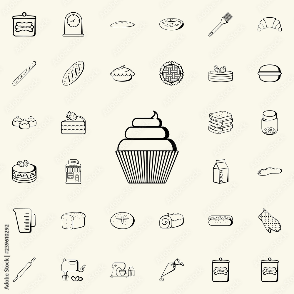 cup cake icon. Bakery shop icons universal set for web and mobile