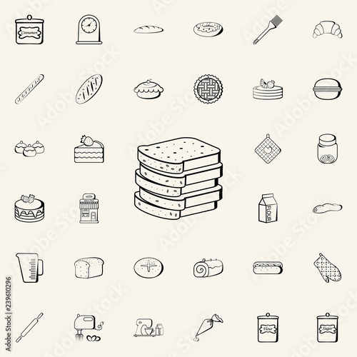 chopped loaf icon. Bakery shop icons universal set for web and mobile