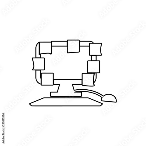 Mess on the desktop icon. Element of chaos for mobile concept and web apps icon. Thin line icon for website design and development, app development