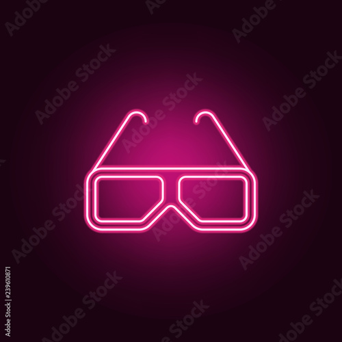 3d glasses icon. Elements of Cinema in neon style icons. Simple icon for websites, web design, mobile app, info graphics