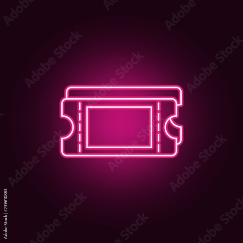cinema tickets icon. Elements of Cinema in neon style icons. Simple icon for websites, web design, mobile app, info graphics