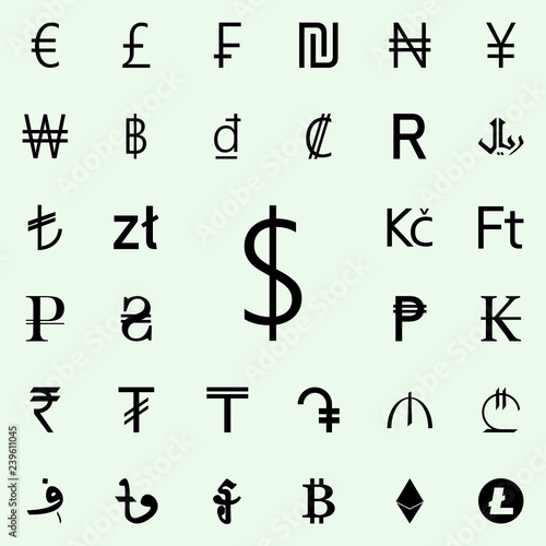 dollar icon. Crepto currency icons universal set for web and mobile