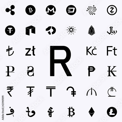 rand icon. Crepto currency icons universal set for web and mobile