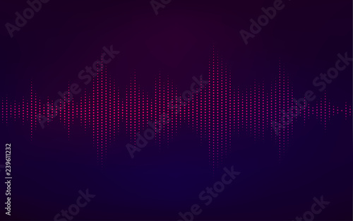 abstract digital technology equalizer, sound wave pattern element for decoration