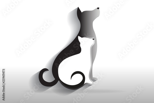 Dog and cat logo icon vector