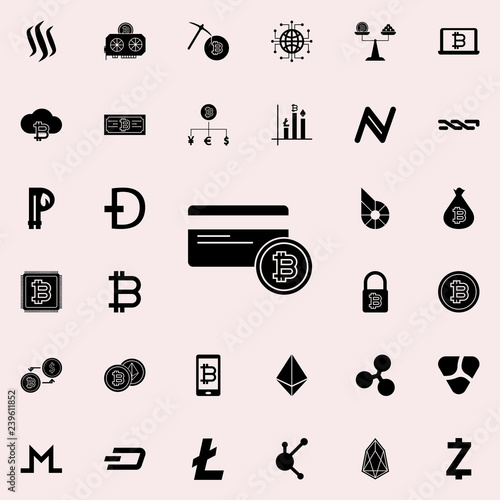 bitcoin credit card icon. Crypto currency icons universal set for web and mobile